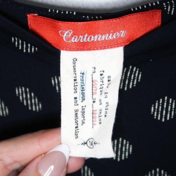 Cartonnier Anthropologie Womens Pants Size 14 Blue Cream Circles Wide Leg Sheer - Picture 3 of 13